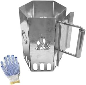 Start a successful BBQ experience with LHERUT's heavy duty charcoal chimney fire starter, perfect for grills and barbecues. Efficiently light your coals with its durable design, saving time and effort.