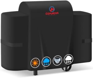 Protect your Pit Boss 440D with the Comnova Grill Cover, a premium waterproof & heavy duty cover made of 600D pelleted mahogany material. Perfect for protecting against weather conditions and everyday wear.