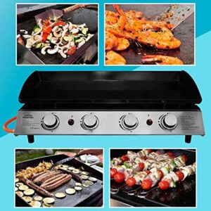 Experience the ultimate outdoor cooking experience with the Dellonda 4 Burner Portable Gas Plancha BBQ Griddle. Features stainless steel construction and a water-resistant PVC cover for durability. Perfect for camping trips, backyard gatherings, or small kitchens.