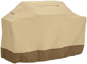 Protect your outdoor grill with our beige waterproof cover, perfect for rainy days or dust-prone areas. Features anti-dust material and compact design (190x71x117cm).