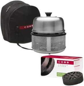 "Elevate your outdoor cooking with the Cobb Premier Air Barbecue, featuring a smoke-free design. Bundle with cobble stones for perfect grilling results."