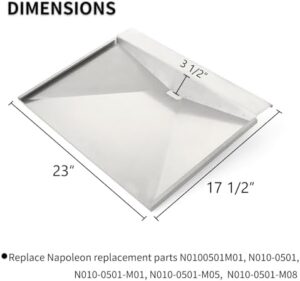 Here is the generated SEO meta description:

"Upgrade your Napoleon LEX 485 BBQ experience with this replacement grill drip pan, designed for grease tray efficiency and easy cleaning. Perfect fit for N010-0501-M01 parts."