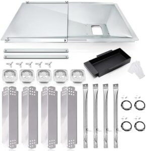 Upgrade your Nexgrill grill with genuine replacement parts: adjustable grease tray, catch pan, heat plates flame tamer and burners. Perfect fit for 4-burner models like 720-0830X.