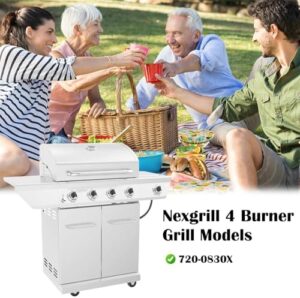 Upgrade your Nexgrill grill with genuine replacement parts: adjustable grease tray, catch pan, heat plates flame tamer and burners. Perfect fit for 4-burner models like 720-0830X.