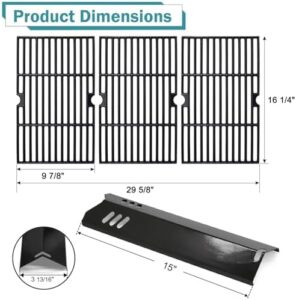 Upgrade your backyard grill with genuine Dyna Glo replacement parts for a seamless cooking experience. Includes grill grates, drip pan, grease tray and heat plates for models BY13-101-001-13, BHG Grill Parts BH15-101-099-02 and BH13-101-099-01.