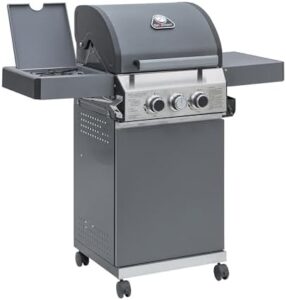 Perfectly sized for small gardens and patios, the Grillstream Classic 2 Burner Freestanding Barbecue with Side Burner combines gas & charcoal grilling, ideal for Father's Day cooking. Includes a griddle.