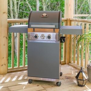 Perfectly sized for small gardens and patios, the Grillstream Classic 2 Burner Freestanding Barbecue with Side Burner combines gas & charcoal grilling, ideal for Father's Day cooking. Includes a griddle.