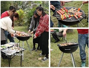 Here is the generated meta description:

"Upgrade your outdoor dining with this BBQ Grill, perfect for camping and dinner parties. Compact design 47*54*70cm."