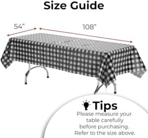 Protect your outdoor gatherings with our Exquisite Picnic Table Cover, a premium rectangle plastic tablecloth featuring black and white checkered gingham design. Perfect for BBQs and picnics!