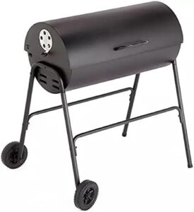 Here is your optimized SEO meta description:

"Upgrade your outdoor cooking experience with the Home Charcoal Oil Drum BBQ, featuring a warming rack and 2 wheels for easy mobility. Perfect for patio gatherings."