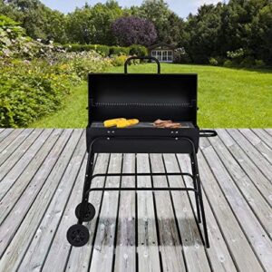 Master the art of outdoor cooking with this XXL portable charcoal grill, featuring adjustable ventilation and a spacious trolley perfect for camping trips or backyard gatherings.