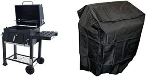 Grill in style with the Rhino BBQ Charcoal Grill featuring grey steel construction, portable wheels and hanging hooks. Includes bottle opener and heavy duty cover for all your outdoor cooking needs.
