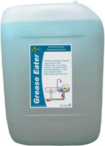Here is the optimized SEO meta description:

"Effective grease trap cleaner and degreaser for kitchens and sinks. Heavy-duty formula removes tough grime with ease, 20L capacity."