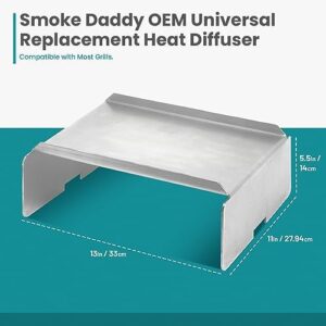 "Upgrade your grilling experience with the Smoke Daddy OEM Heat Diffuser, designed for Traeger, Z Grill, and more. Heavy-duty 10 gauge construction for efficient heat distribution."