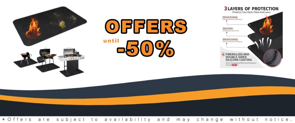 60 x 40 inch Outdoor Grill Fireproof Waterproof Mats for Grilling and Patio Protection