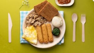 Discover the FOOGO Green 625pcs Disposable Palm Leaf Plates, Cups and Cutlery Set, perfect for eco-friendly events. FSC certified, includes 125x large round plates, cups, forks, knives, and spoons. Reduce waste with this sustainable solution!