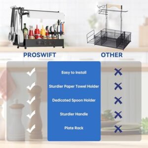 Elevate your outdoor cooking experience with the Grill Caddy featuring 8 hooks, paper towel holder and condiment storage. Perfect for camping trips, RV adventures and tailgating parties.
