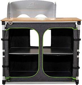 Discover the ultimate outdoor cooking companion! SylvanSport's Camp Kitchen features 3-compartment design for organized meal prep, easy clean up and camping essentials. Perfect for glamping, campsites, tailgates & BBQs. Dine-O-Mite Small Version, great value for money.