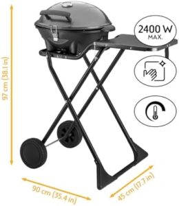 Upgrade your outdoor cooking experience with this TZS First Austria 2-in-1 BBQ Electric & Table Grill, featuring a stable and foldable design for balconies. Boasting 2400 W power with temperature control, perfect for family gatherings!